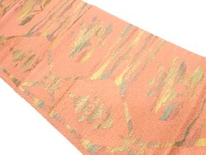 本場筑前博多抽象草花模様織出し名古屋帯